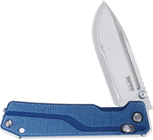 SRM Rubik Ambi Lock Blue Folding Knife 3.5" 140Cr Steel
