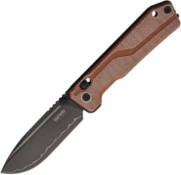 SRM Rubik Ambi Lock Folding Knife 3.5" Black Blade Orange Handle