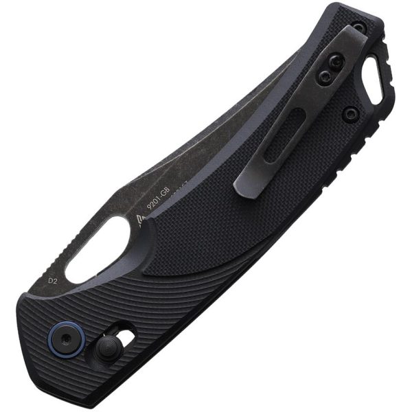 SRM Knives 9201 Ambi Lock D2 Stonewash - Black G10