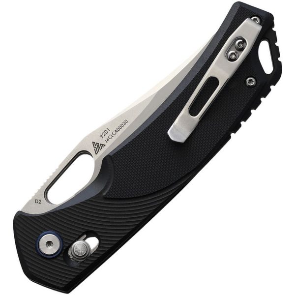 SRM Knives 9201 Ambi Lock D2 Satin - Black G10