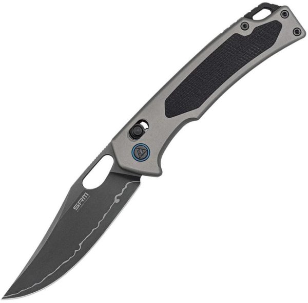 SRM Knives Retriever Ambi Lock - Gray Aluminum G10