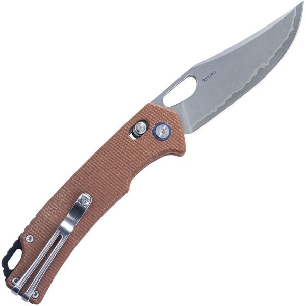 SRM Knives 9203 Ambi Lock - Brown Canvas Micarta