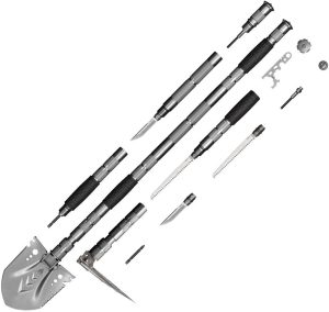SRM Multi-Purpose Shovel Silver 12-in-1 Multi Tool Stainless