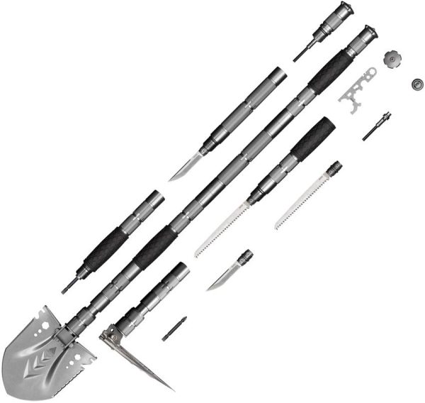 SRM Multi-Purpose Shovel Silver 12-in-1 Multi Tool Stainless