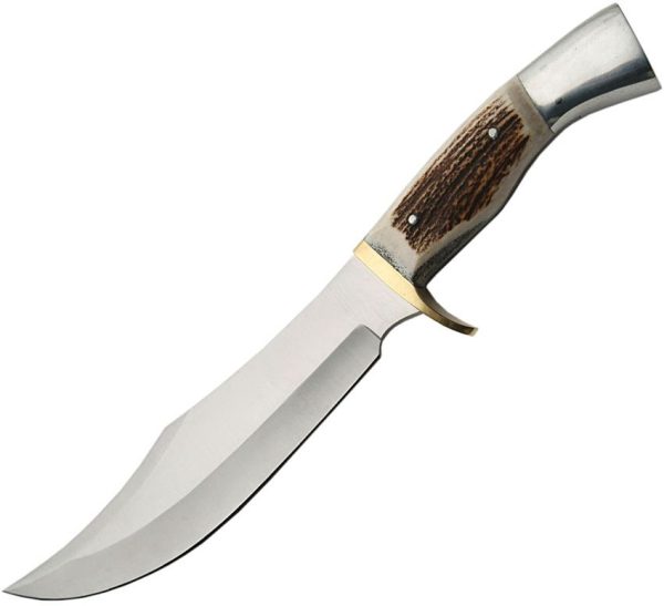 Steel Stag Iron Cougar II Bowie Fixed Blade 8" Stag Handle
