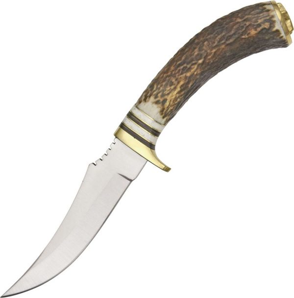 Steel Stag Slim Blade Skinner Fixed Blade Stag Handle Knife