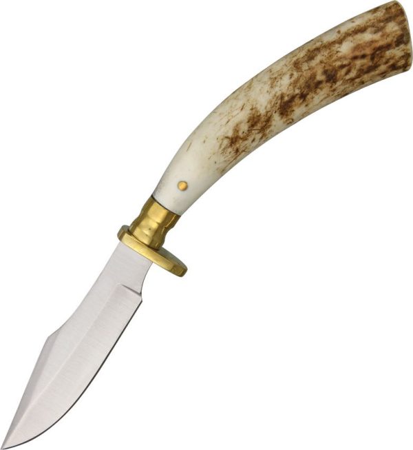SS7017.jpg Steel Stag Small Hunter Round Stag Handle Fixed Blade