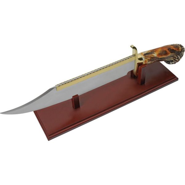 Steel Stag Crown Filework Bowie Fixed Blade Stag Handle 15"