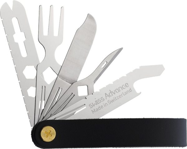 Swiss Advance CRONO N5 Black Multi Tool - Leather Handle