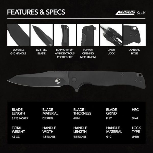 Ausus-Slim Linerlock Black