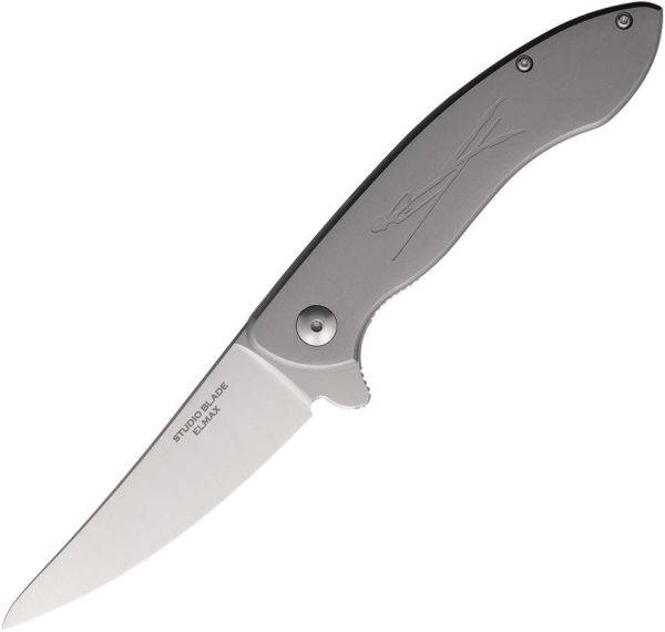 Studio Blade Rambler Framelock Folding Knife Elmax Steel Gray Titanium