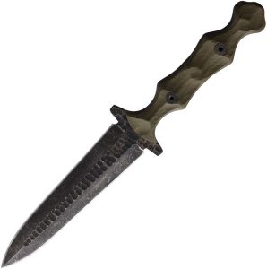 Stroup Knives Dagger OD Green Fixed Blade 1095HC Steel
