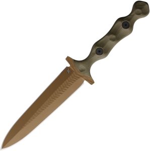 Stroup Knives Dagger OD Green Fixed Blade 1095HC Steel