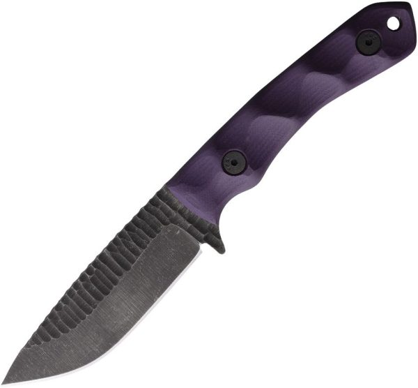 STPGP2PG10.jpg Stroup Knives GP2 Fixed Blade Purple G10 1095HC Steel