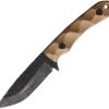 STPGP2TG10S.jpg Stroup Knives GP2 Fixed Blade 1095HC Steel Tan G10 USA