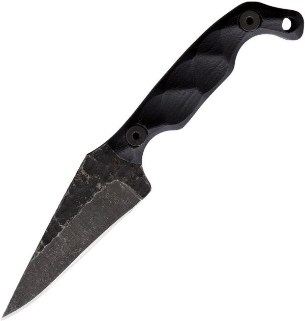 Stroup Knives Mini Fixed Blade Black 1095HC Steel G10 Handle
