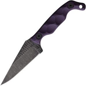 Stroup Knives Mini Fixed Blade Purple G10 1095HC Steel
