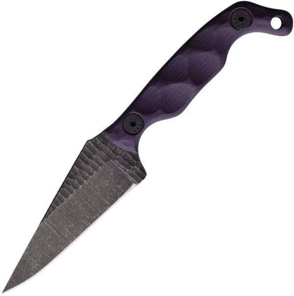 Stroup Knives Mini Fixed Blade Purple G10 1095HC Steel