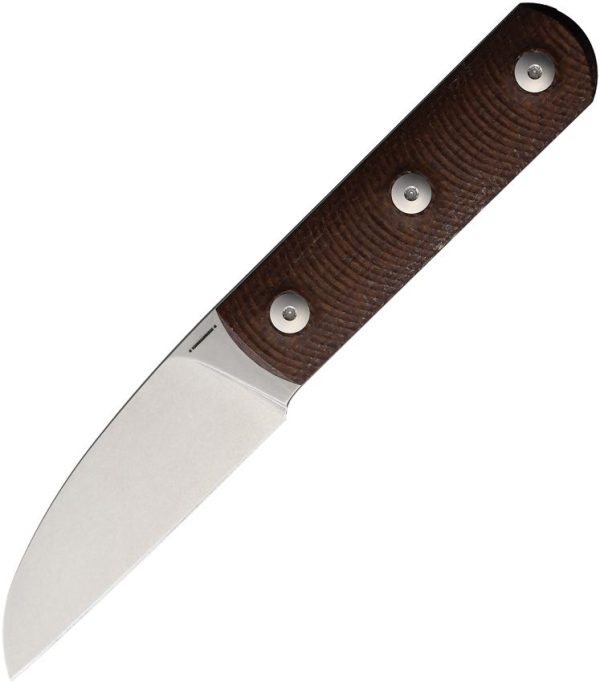 Straight Line Ally Fixed Blade M390 Stainless Burlap Micarta