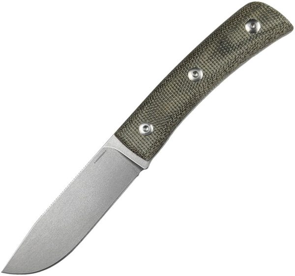 Straight Line Buster Fixed Blade M390 Green Micarta Knife