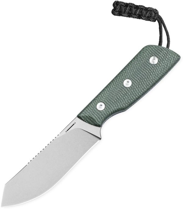 Straight Line Digger Fixed Blade Green 14C28N Stainless Knife