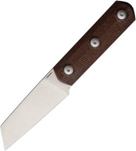 Straight Line Erny Fixed Blade M390 Sheepsfoot Burlap Micarta