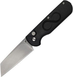 Straight Line Rox Button Lock Black G10 Folding Knife M390