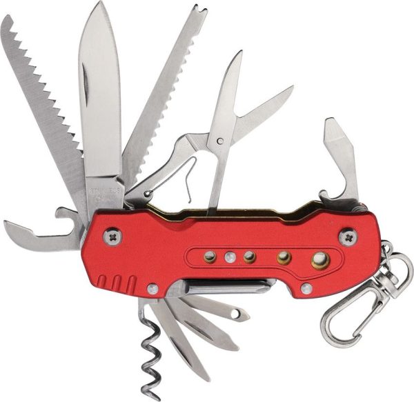S-TEC Multi Function Utility Red Folding Knife 3.5 Closed