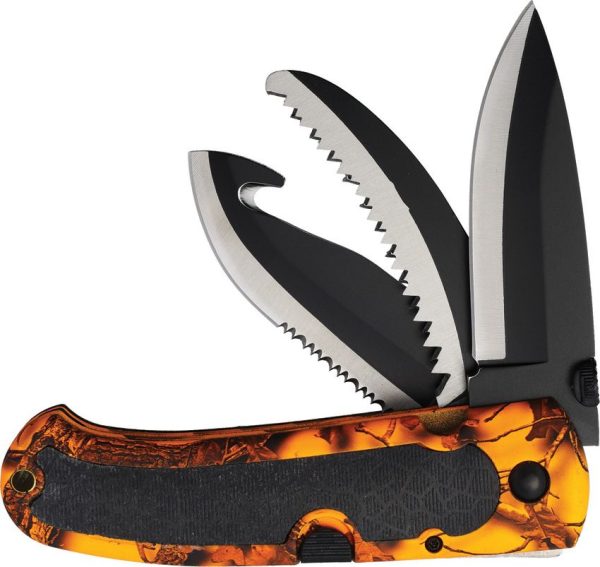 S-TEC Three Blade Folder - Orange Camo Multi-Tool