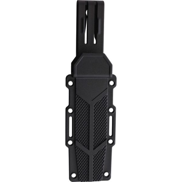 S-TEC Fixed Blade Sawback 4.5 inches Black Green Rubber