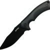 S-TEC Fixed Blade Black - Textured ABS Handle 4 inches