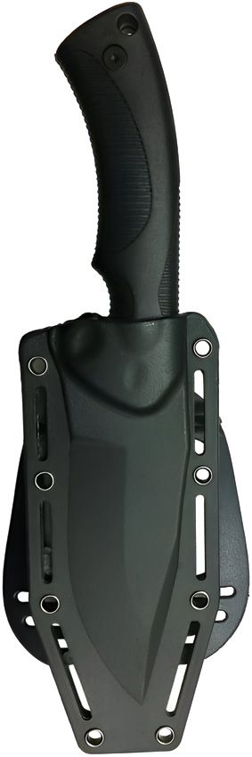 S-TEC Fixed Blade Black - Textured ABS Handle 4 inches