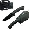 S-TEC Fixed Blade Black - Textured ABS Handle 4 inches