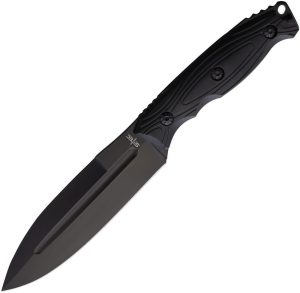 S-TEC Fixed Blade Black - Spear Point Black Finish 5 inches