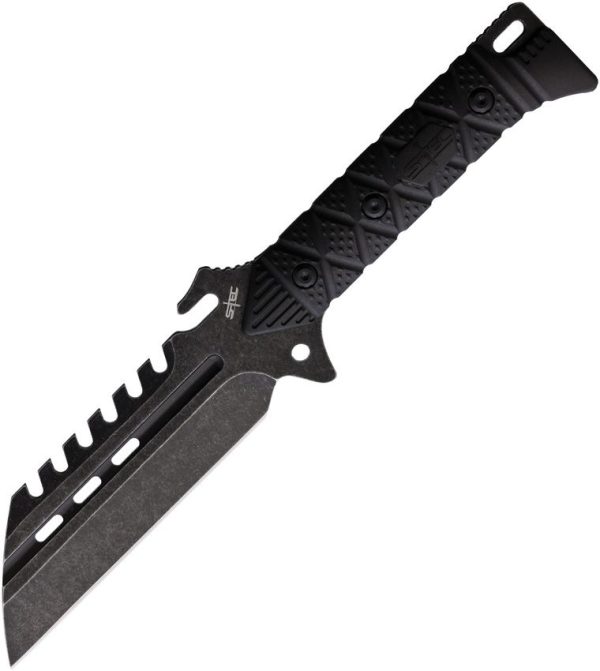 S-TEC Fixed Blade Black Stonewash Wharncliffe