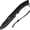 S-TEC Fixed Blade Black Stainless with Firestriker