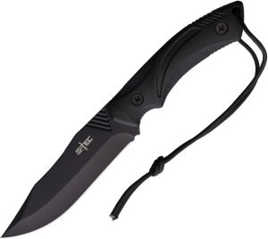 S-TEC Fixed Blade Black Stainless with Firestriker