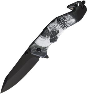 S-TEC Linerlock A/O Skull Assisted Folding Knife