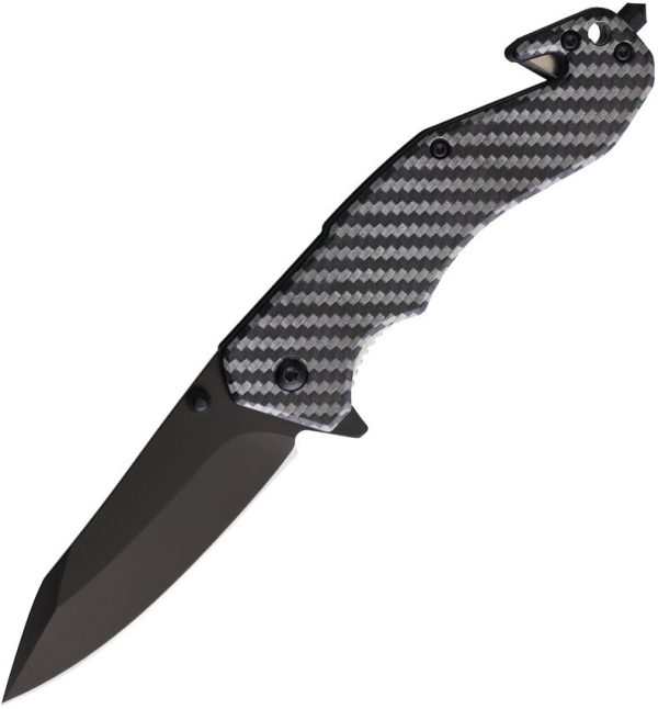 S-TEC Linerlock A/O CF Pattern Assisted Knife