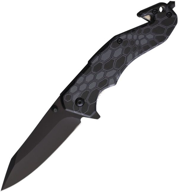 S-TEC Linerlock A/O Black Gray Handle Knife