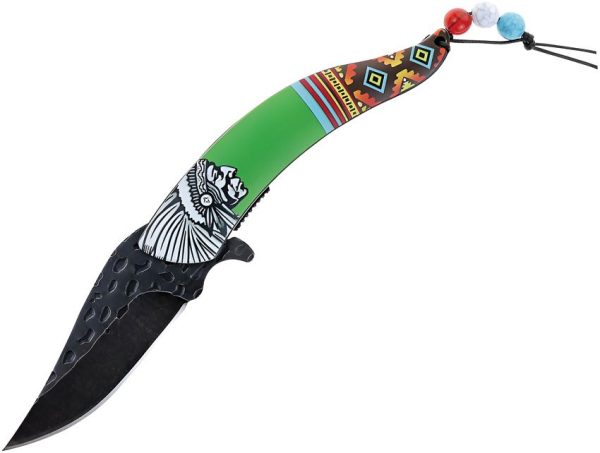 S-TEC Chief Linerlock A/O Green Assisted Folding Knife