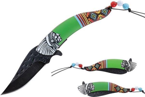 S-TEC Chief Linerlock A/O Green Assisted Folding Knife