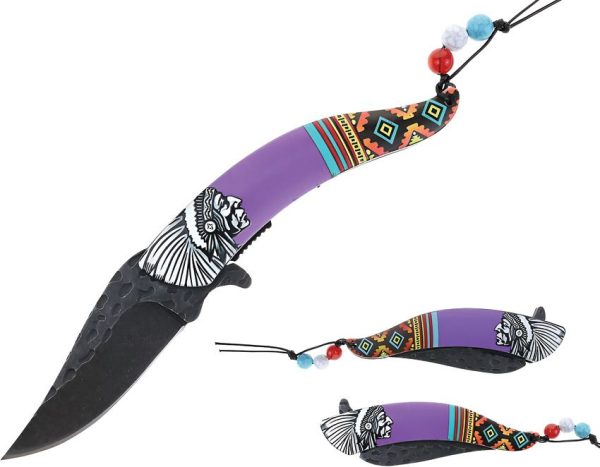 S-TEC Chief Linerlock A/O Purple Folding Knife