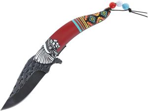 STT27026RD.jpg S-TEC Chief Linerlock A/O Red Assisted Folding Knife