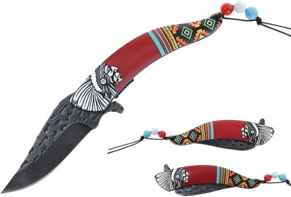 S-TEC Chief Linerlock A/O Red Assisted Folding Knife