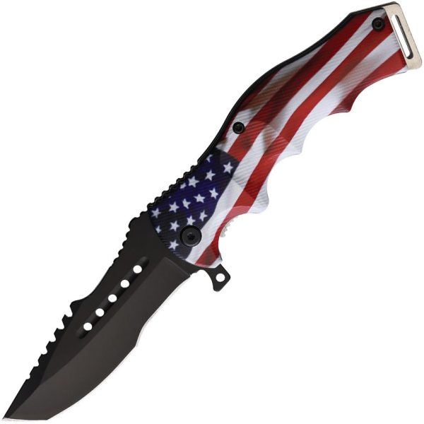 S-TEC Linerlock A/O Flag Assisted Folding Knife