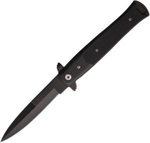 S-TEC Stiletto Style Linerlock - Black G10 Assisted