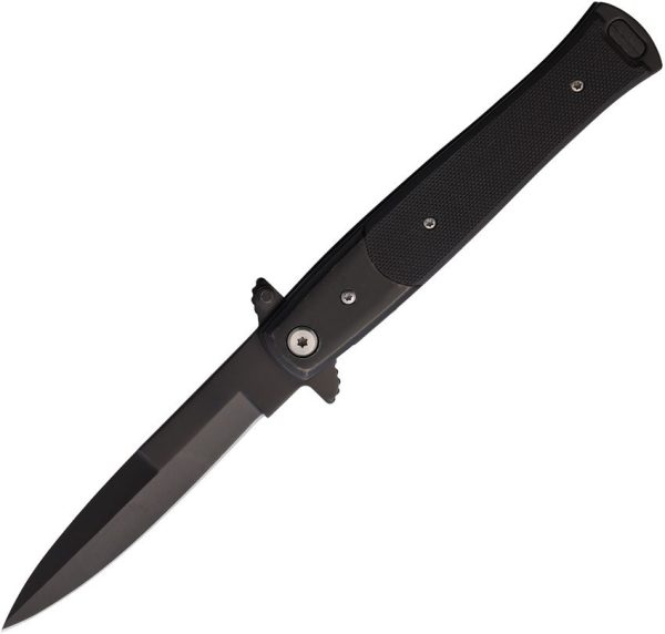 S-TEC Stiletto Style Linerlock - Black G10 Assisted