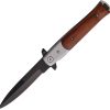 S-TEC Stiletto Style Linerlock - Brown Wood Assisted