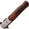S-TEC Stiletto Style Linerlock - Brown Wood Assisted